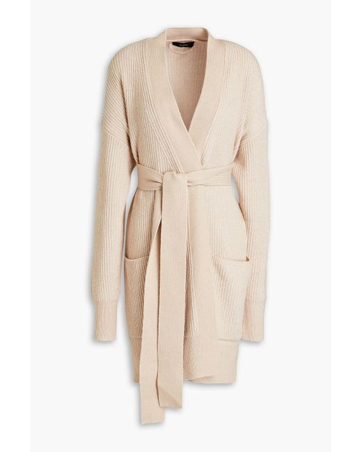 JOSEPH Luxe Ribbed Cotton, Wool And Cashmereblend Cardigan in Natural Lyst