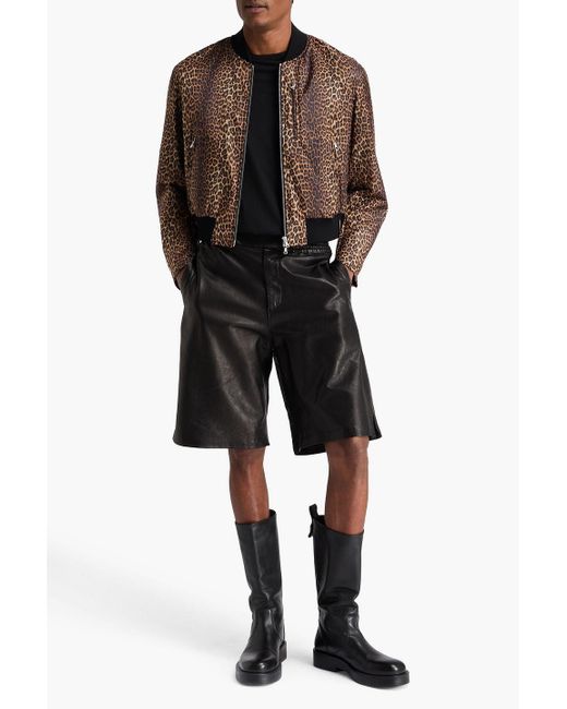 Dries Van Noten Brown Leopard-print Shell Bomber Jacket for men