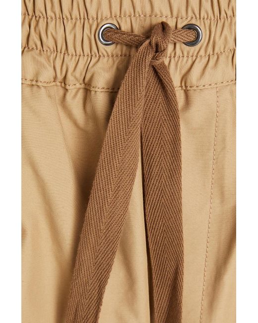 Maison Kitsuné Natural Cropped Cotton-blend Drawstring Cargo Pants for men