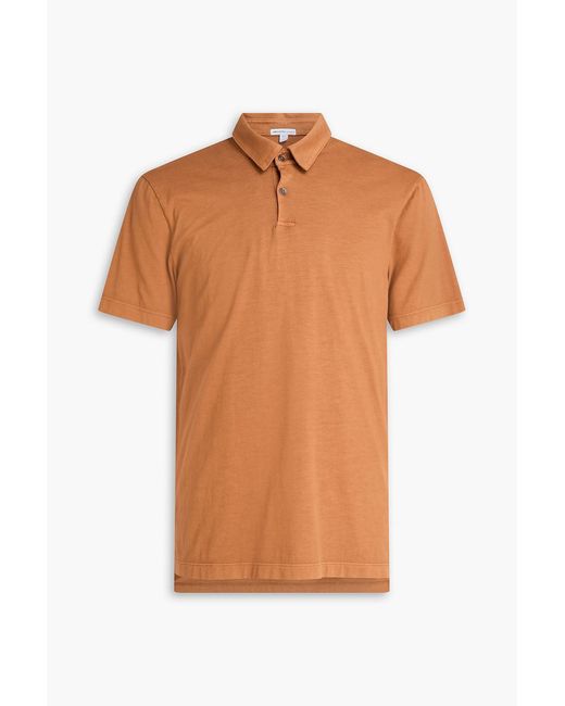 James Perse Orange Cotton-Jersey Polo Shirt for men