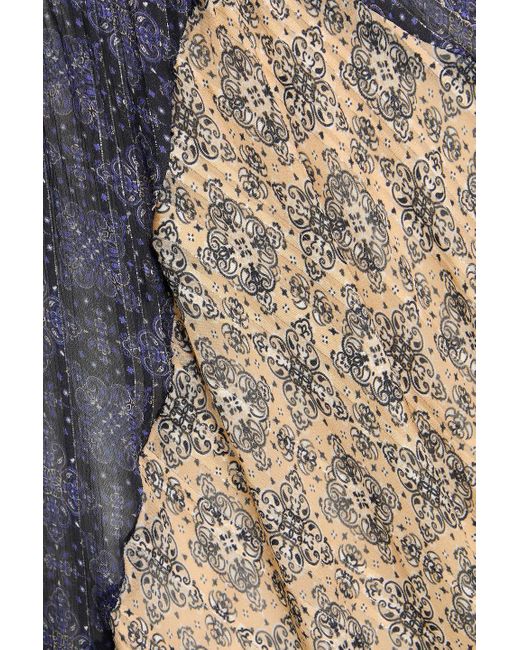 Rag & Bone Natural Delancy Printed Chiffon And Jacquard Maxi Skirt