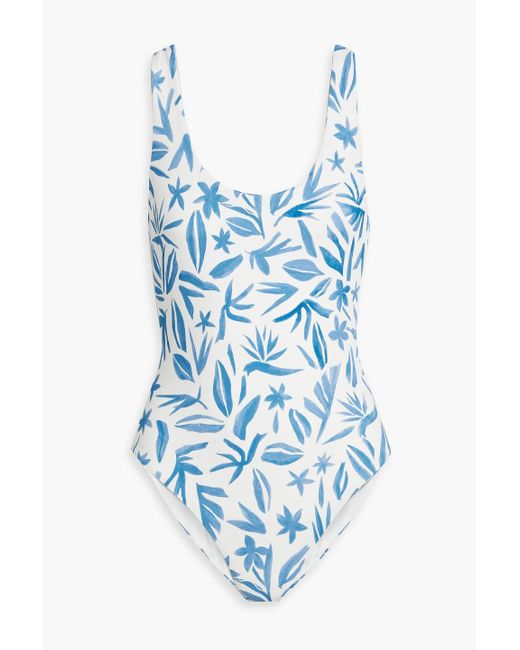 Onia Blue Rachel Printed Swimsuit