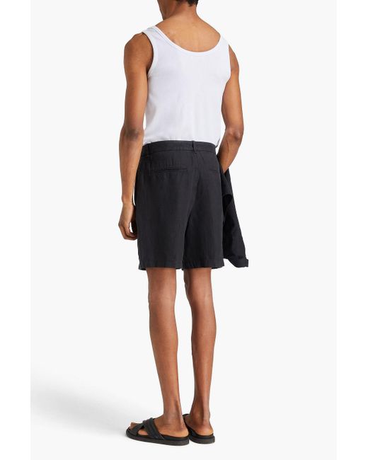 Rag & Bone Blue Elliot Pleated Linen Shorts for men
