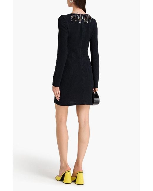 Christopher Kane Black Embellished Jersey Mini Dress