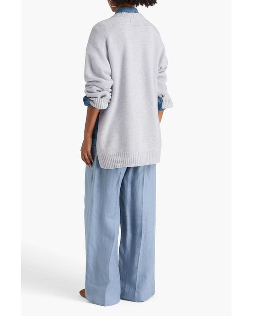 Loulou de Saison Gray Safi Merino Wool And Cashmere-Blend Sweater