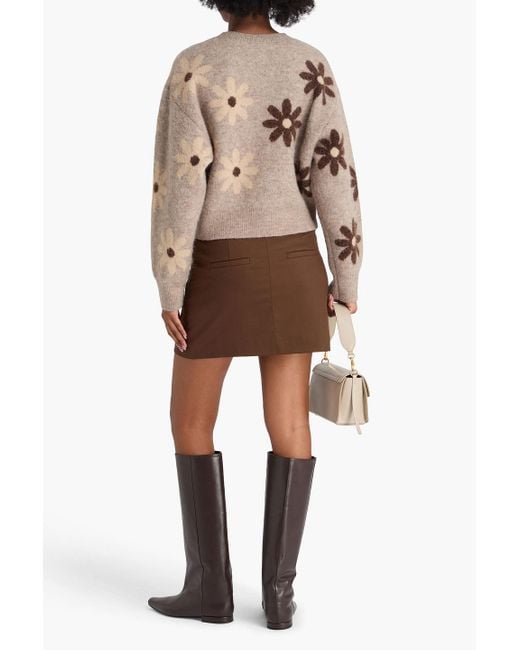 Sandro Natural Jacquard-knit Sweater