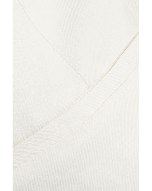 FRAME White Linen-blend Wide-leg Pants