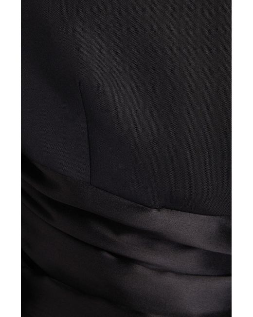 Magda Butrym Black Cropped jacke aus grain de poudre aus seide