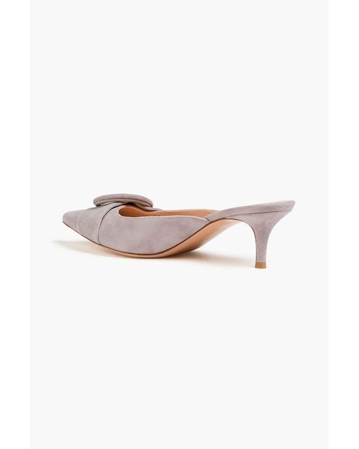 Gianvito Rossi Pink Portofino 55 Buckled Suede Mules
