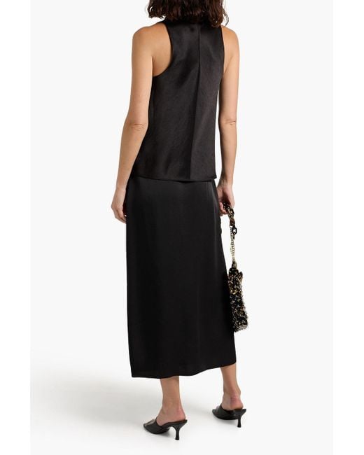 Vince Black Draped Satin Top