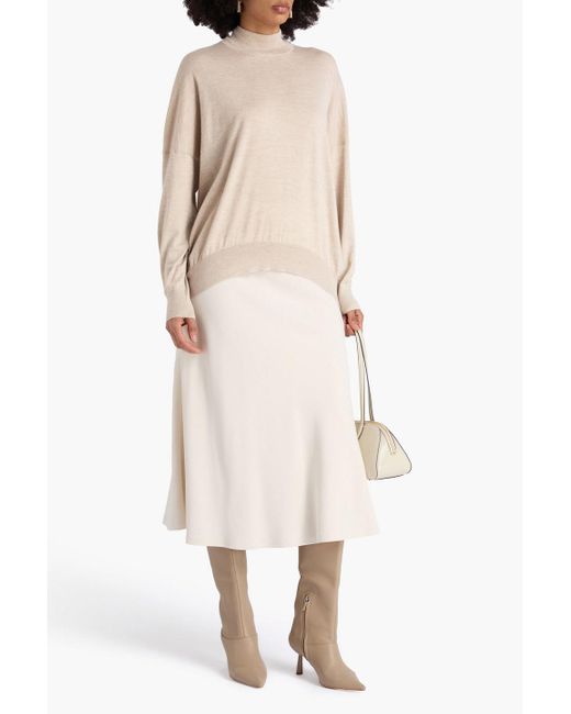 Brunello Cucinelli Natural Pullover aus einer wollmischung mit metallic-effekt