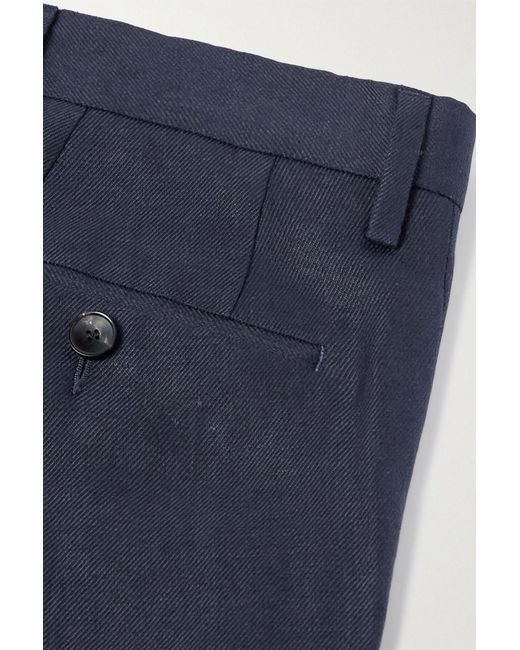 Mr P. Blue Philip Linen-Twill Suit Pants for men