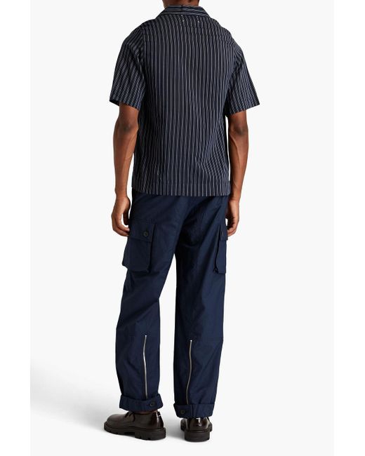 Maison Margiela Blue Striped Jacquard Shirt for men