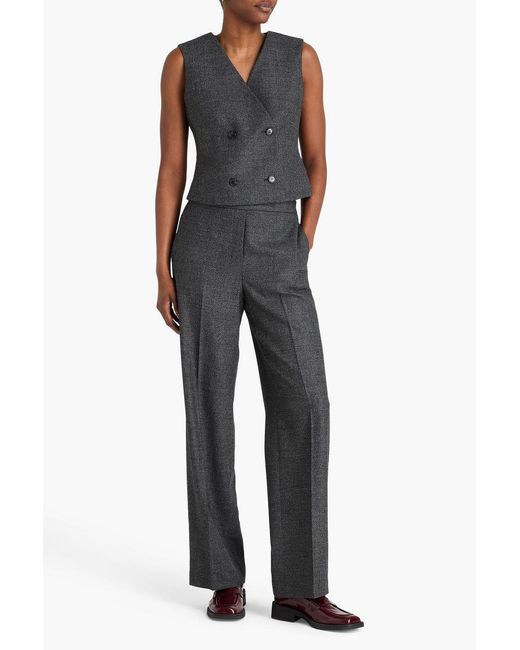 Theory Gray Wool Straight-Leg Pants