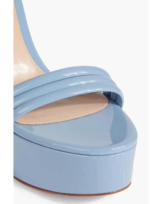 Gianvito Rossi Blue Patent-leather Platform Sandals