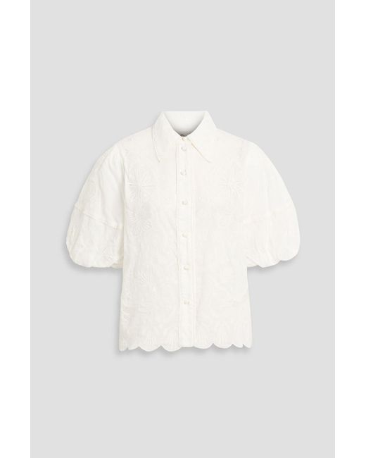 Farm Rio Natural Embroidered Cotton Shirt