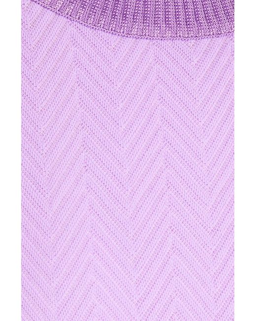 Missoni Purple Jacquard-knit Mini Dress