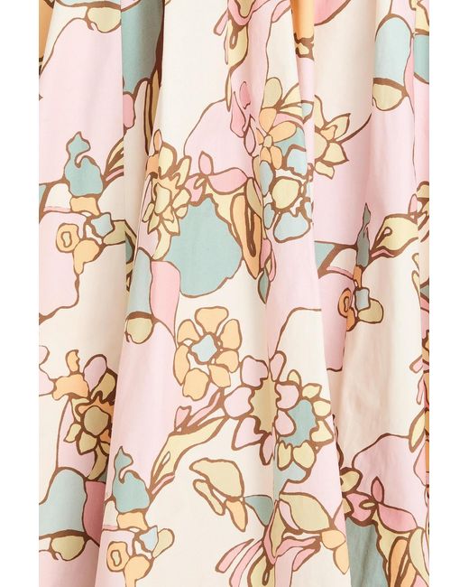 Zimmermann Pink Floral-Print Cotton-Poplin Mini Dress