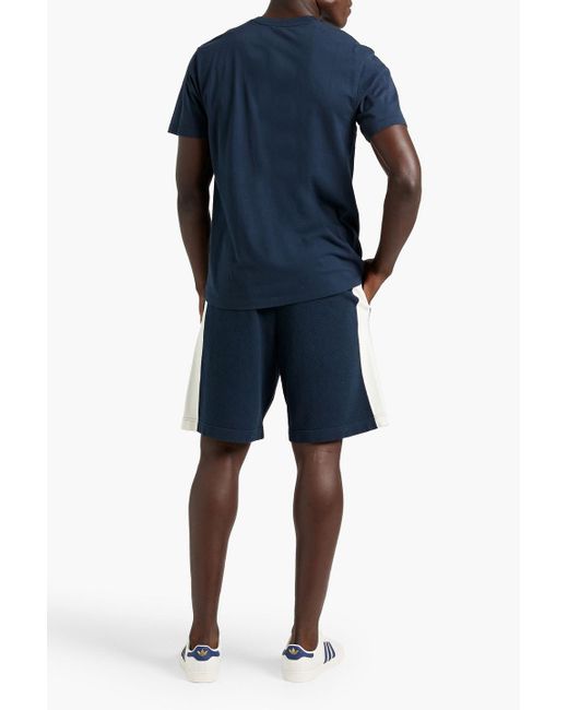 Rag & Bone Blue Axel Striped Cotton-blend Terry Drawstring Shorts for men