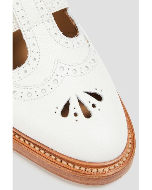 Thom Browne White Cutout Pebbled-leather Brogues