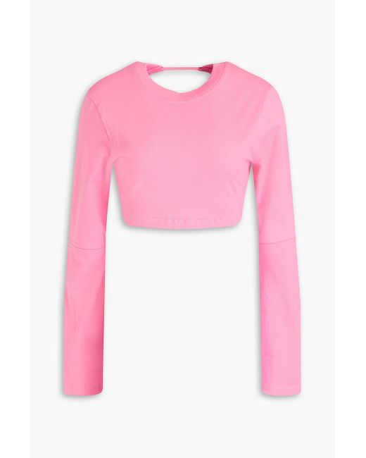 Jacquemus Pink Piccola Cropped Cotton-jersey Top
