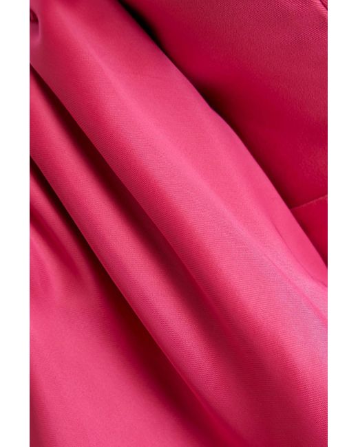 Ronny Kobo Pink Andrea Off-the-shoulder Faille Mini Dress