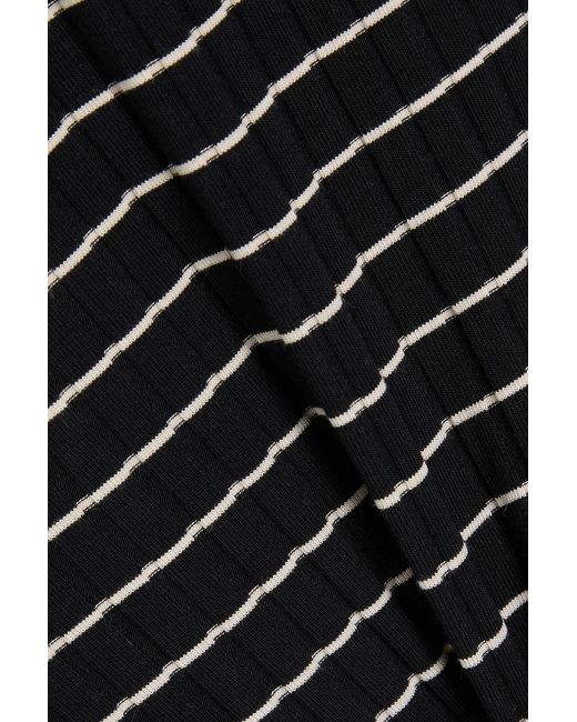 Rag & Bone Black Luca geripptes t-shirt aus jersey aus stretch-modal mit streifen