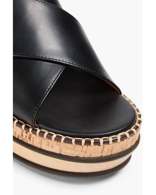 Chloé Black Laia Leather Platform Mules