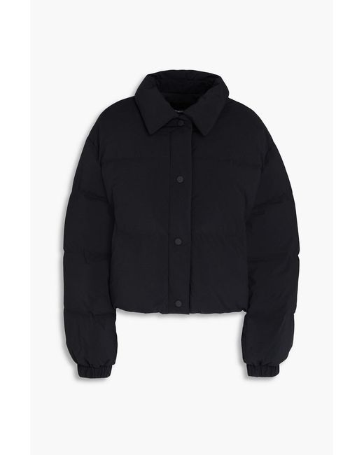 Theory Blue Cropped Quilted Shell Down Jacket