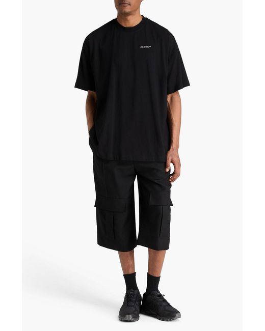 Off-White c/o Virgil Abloh Black Printed Cotton-Jersey T-Shirt for men