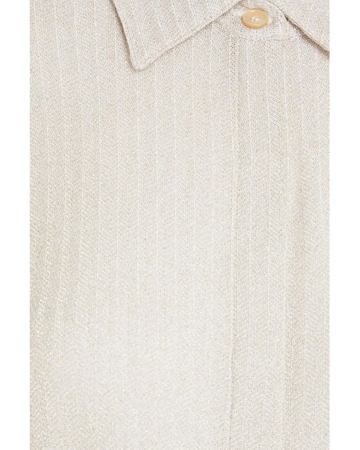 Missoni White Metallic Crochet-knit Cotton-blend Shirt Dress
