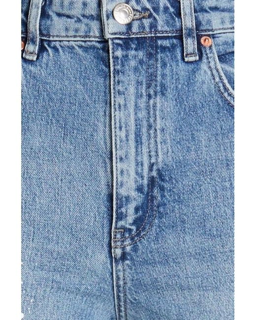 Maje Blue Distressed High-rise Wide-leg Jeans