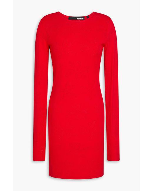 ROTATE BIRGER CHRISTENSEN Red Minikleid in pointelle-strick