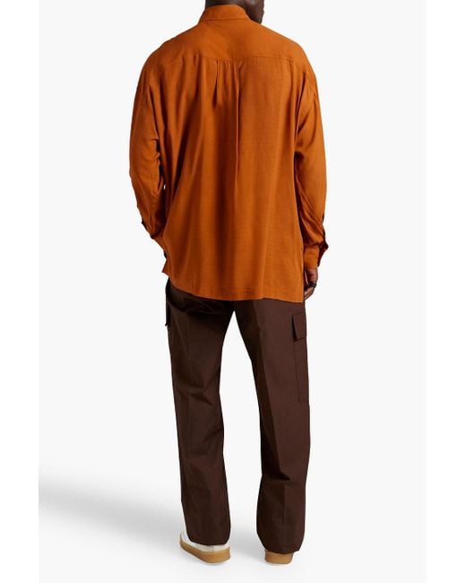 Jacquemus Orange Printed Crepe Shirt for men