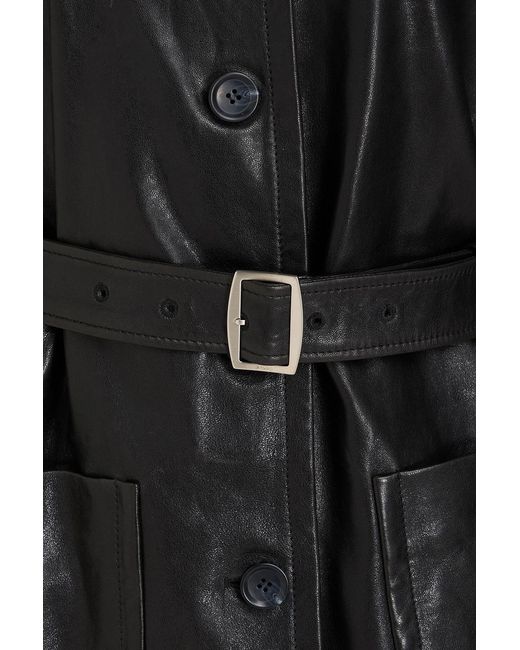 Bally Black Belted Leather Jacket