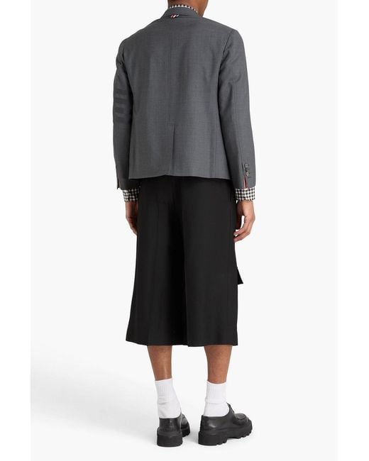 Thom Browne Gray Striped Wool Blazer for men