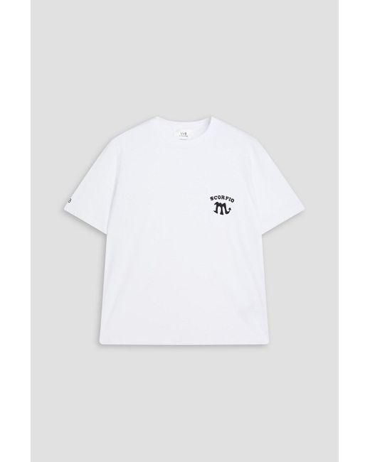 Victoria Beckham White Scorpio Printed Cotton-jersey T-shirt