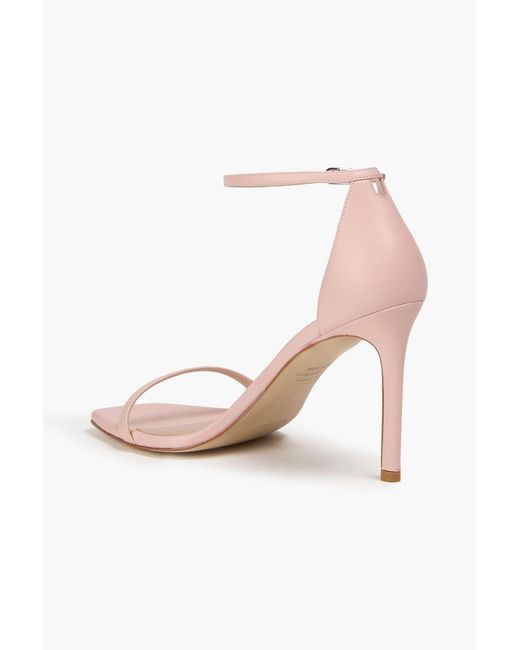 Stuart Weitzman Pink Amelina 95 Leather Sandals