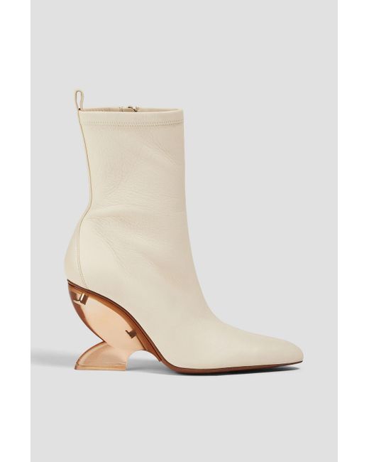Zimmermann White Leather Ankle Boots