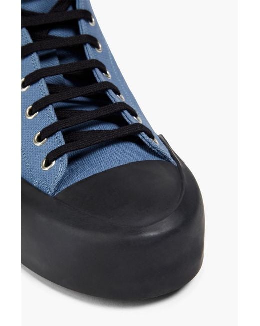 Jil Sander Blue Canvas High-top Sneakers for men