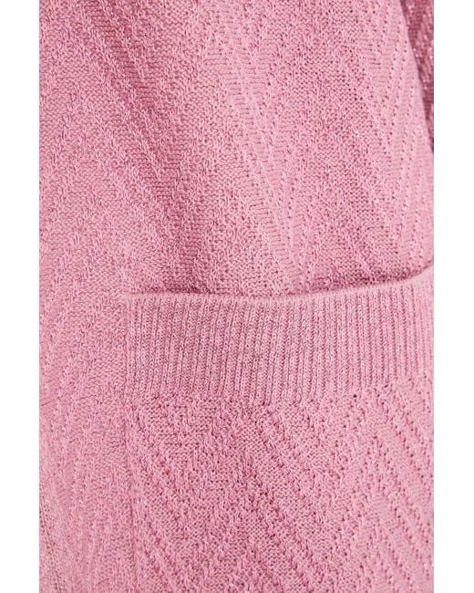 Missoni Pink Cardigan aus häkelstrick in metallic-optik