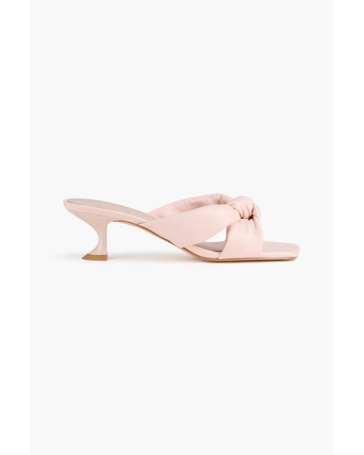 Stuart Weitzman Pink Playa Knotted Leather Mules