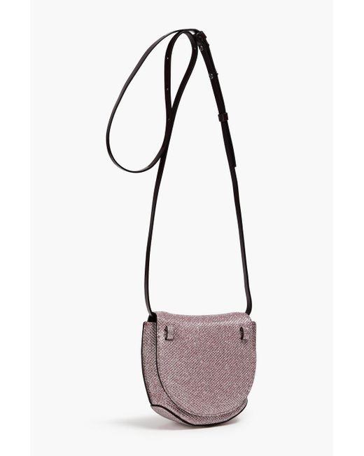 Ganni Purple Lamé Shoulder Bag