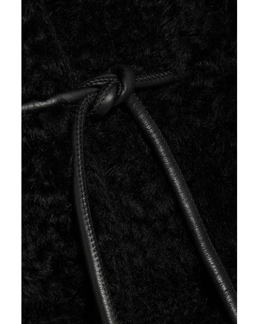 Zimmermann Black Knit-trimmed Shearling Coat