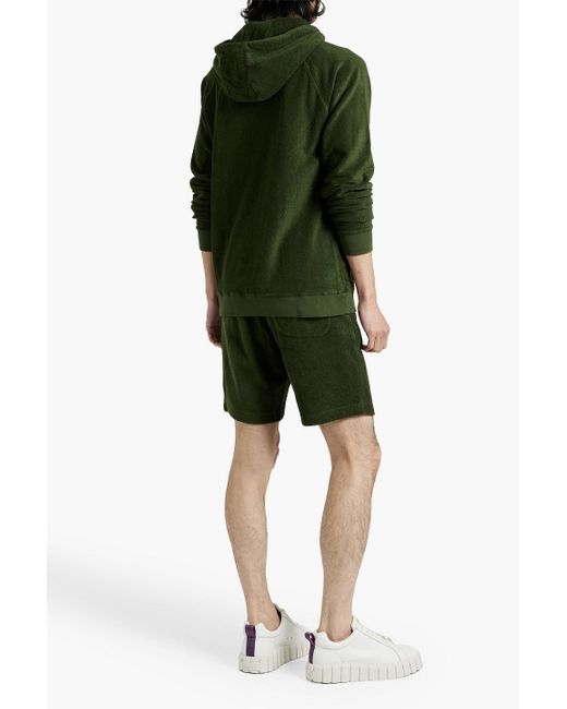 Hamilton and Hare Green Cotton-terry Drawstring Shorts for men