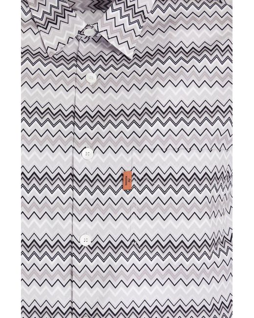 Missoni Gray Striped Cotton-poplin Shirt for men