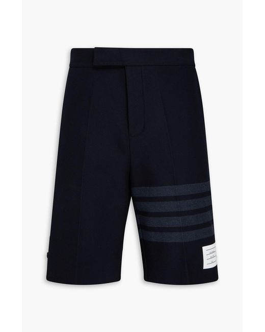 Thom Browne Blue Striped Cotton-Twill Shorts for men