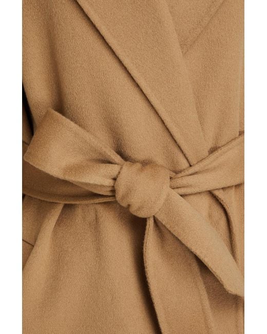 Emporio Armani Natural Belted Cashmere-felt Coat