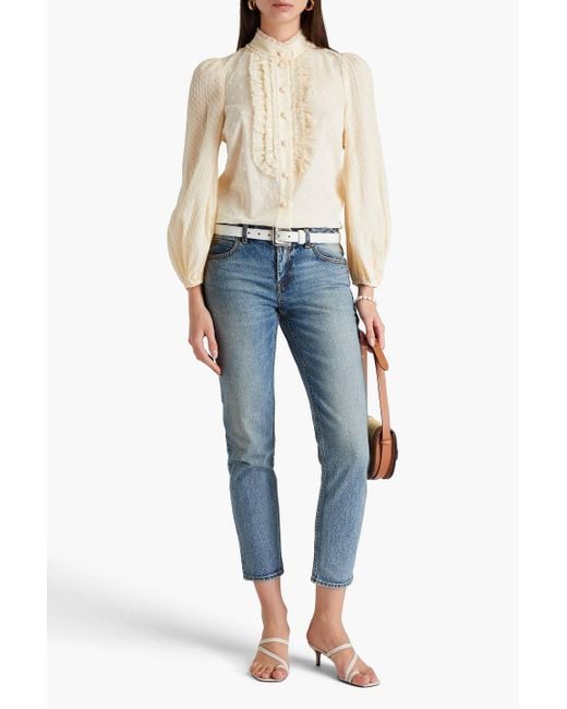 Zimmermann Blue Faded Mid-rise Tapered Jeans
