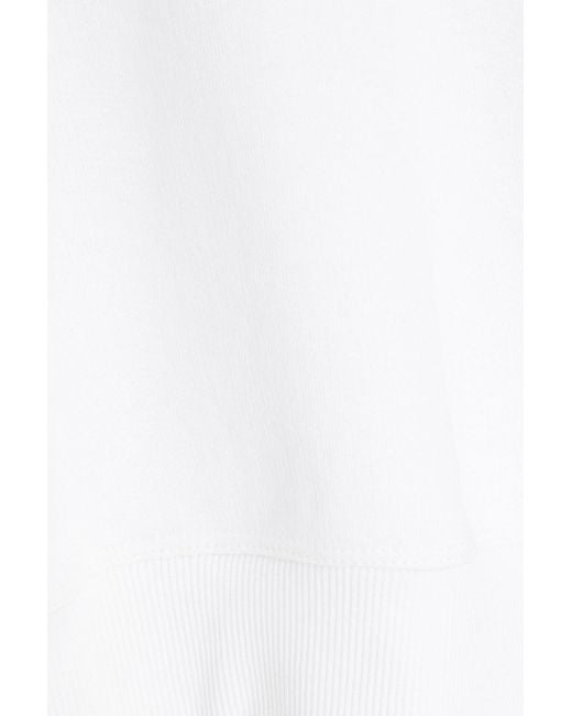 RED Valentino White Ruffled Broderie Anglaise-paneled French Cotton-terry Sweatshirt
